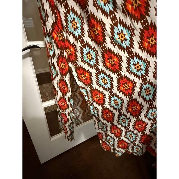 Savanna Jane  NWT southwestern print floral embroidered maxi shirt dress 3X - Picture 8 of 14